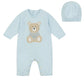 Easton Blue Knit Bear Babygrow and Hat Set