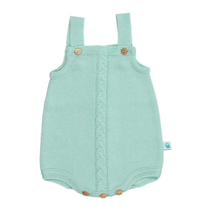 Mint Green Braid Knit Romper