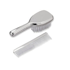 Silver-Plated Baby Brush & Comb Set – Engravable Keepsake Gift