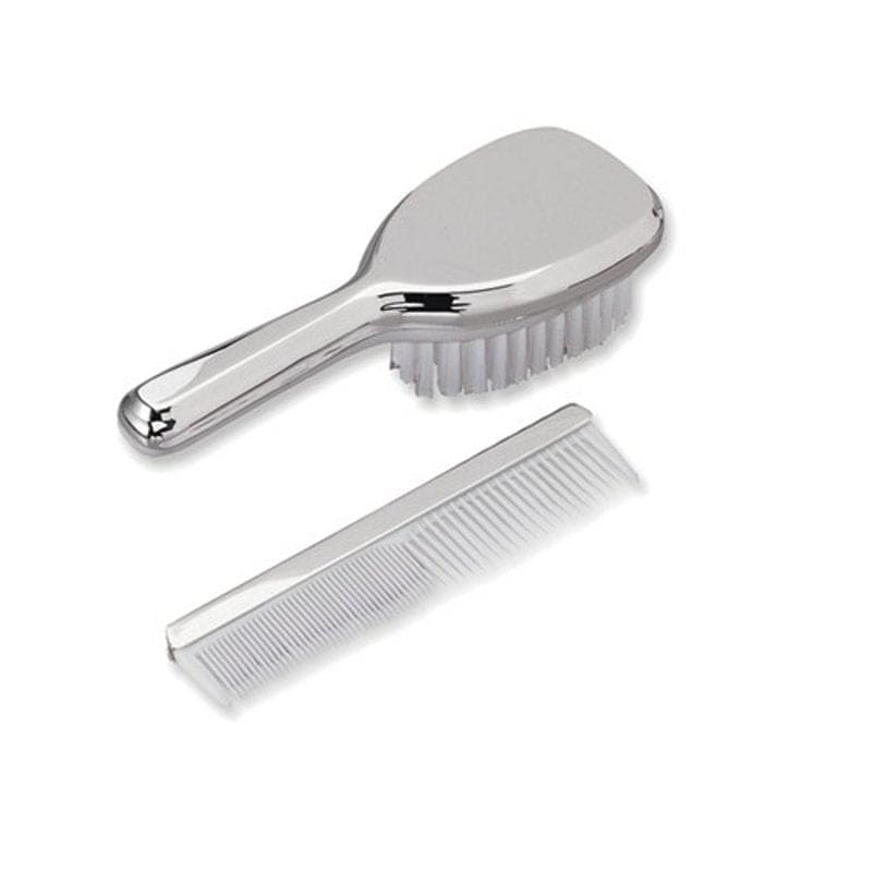 Silver-Plated Baby Brush & Comb Set – Engravable Keepsake Gift