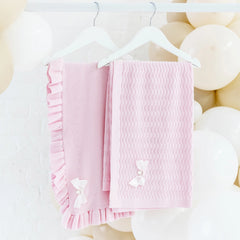 Pink Knitted Cotton Baby Blanket