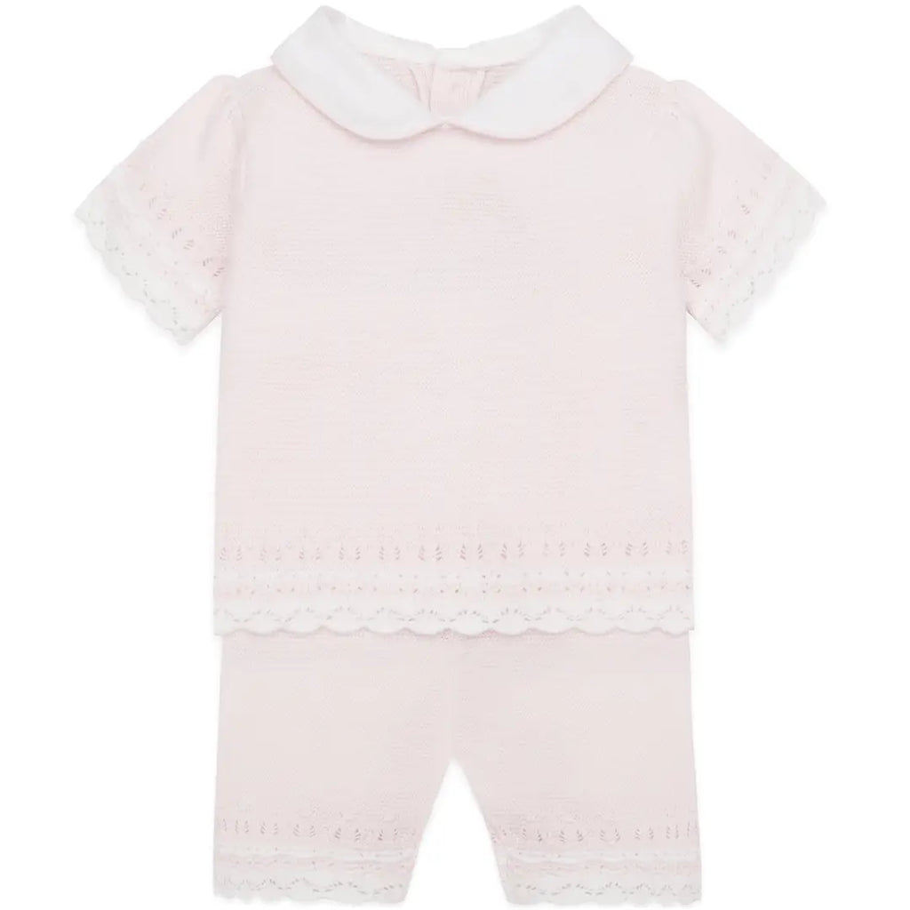 Judith Pink Girls Knit Top and Shorts Set