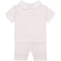 Judith Pink Girls Knit Top and Shorts Set