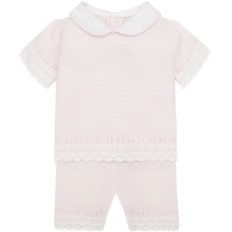 Judith Pink Girls Knit Top and Shorts Set