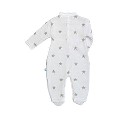 White Baby Jumpsuit with Stars in Cotton
