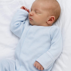 Mini Stripes Baby Blue Pima Cotton Converter Gown