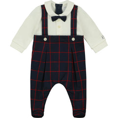 Navy Tartan Babygrow