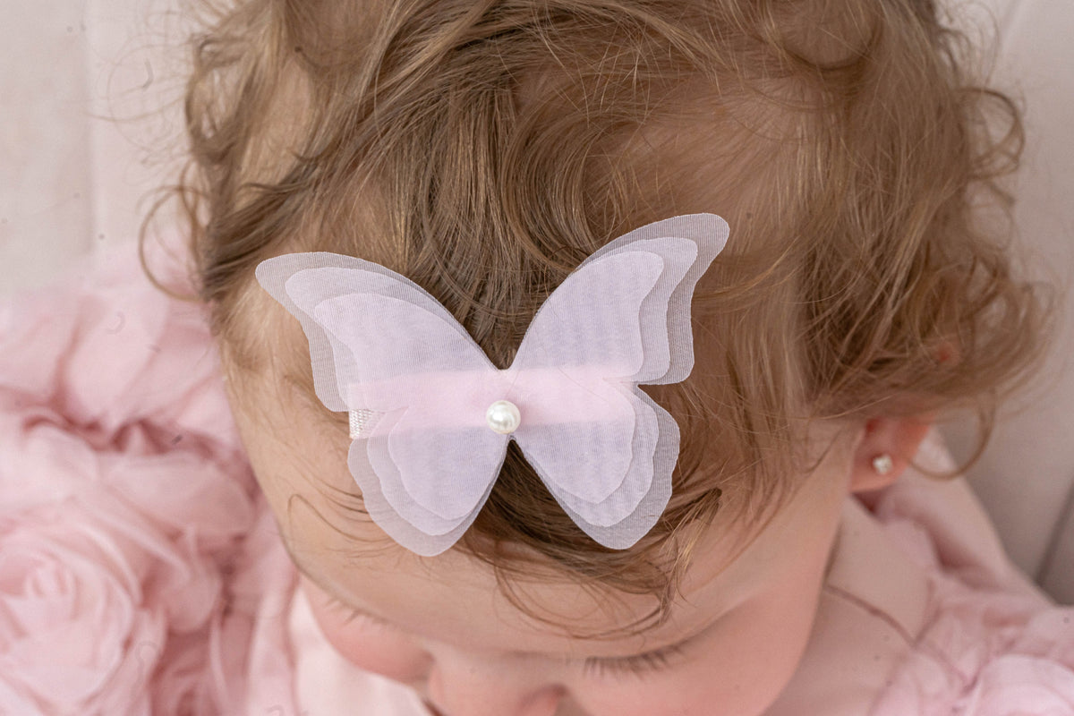 Pink Butterfly Hair Clip