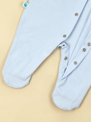 Brushed Baby Blue Cotton Babygrow