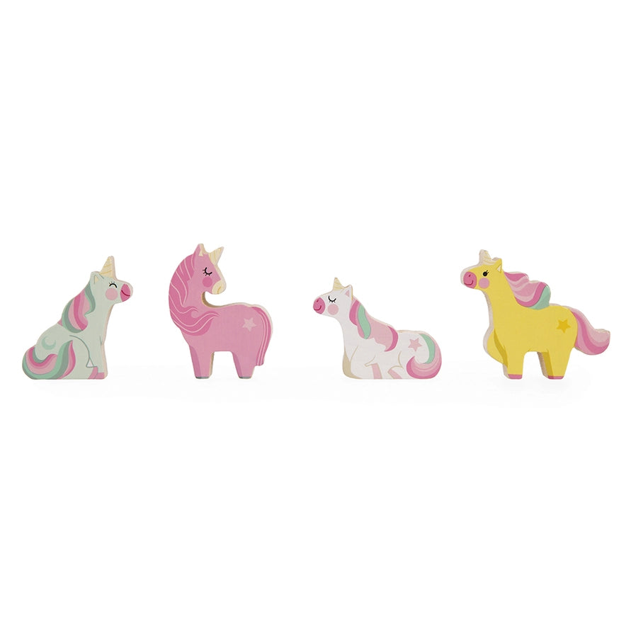 Unicorn Rainbow House Wooden Toy with 4 Unicorns