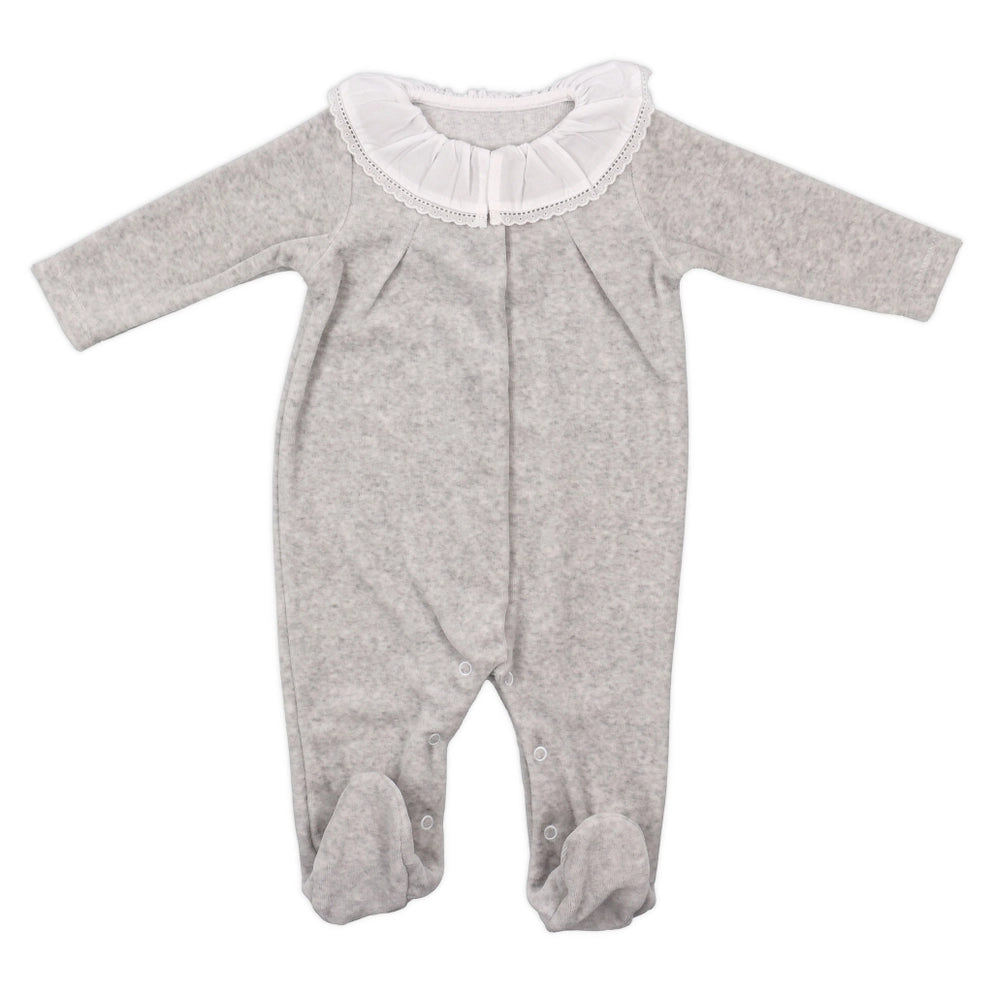 Velour Grey Babygrow