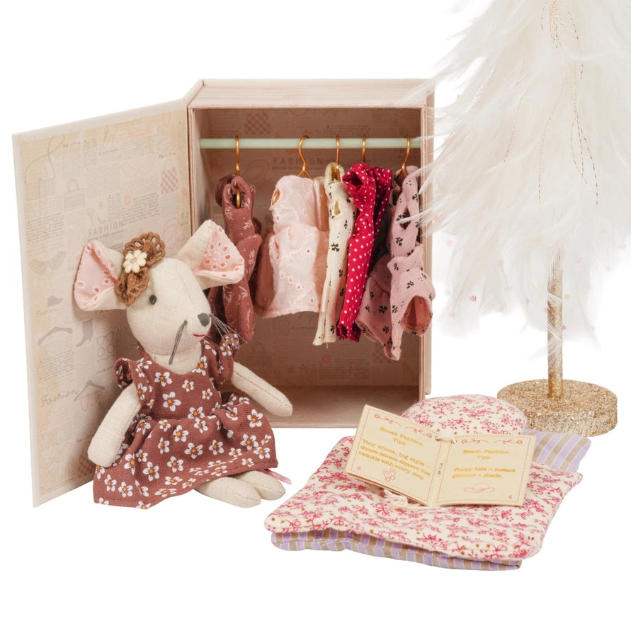 Mouselle, Plush Mouse Doll with Wardrobe and Outfits