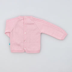 Light Pink Cotton Knit Sweater and Pants Set
