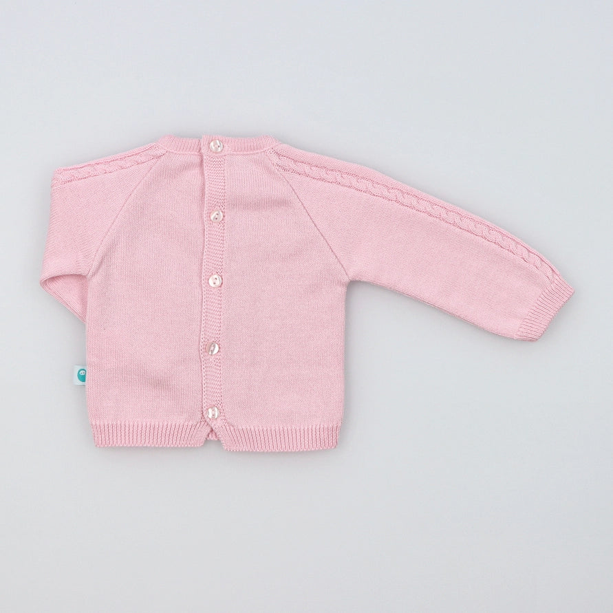 Light Pink Cotton Knit Sweater and Pants Set