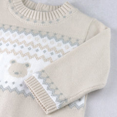 Kristian Boys Stone Teddy Knit All in One & Hat Set