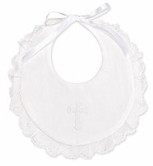 Baby Bib & Socks  Christening Set w/ Lace