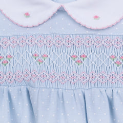 Piper's Classics Smocked Footie — Pima Cotton Baby Girl Footie
