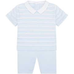 Jerry Baby Blue Boys Stripe Knit Top and Shorts Set