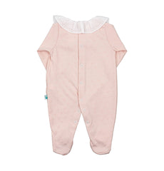 Pink Babygrow with Cotton Fabric Collar