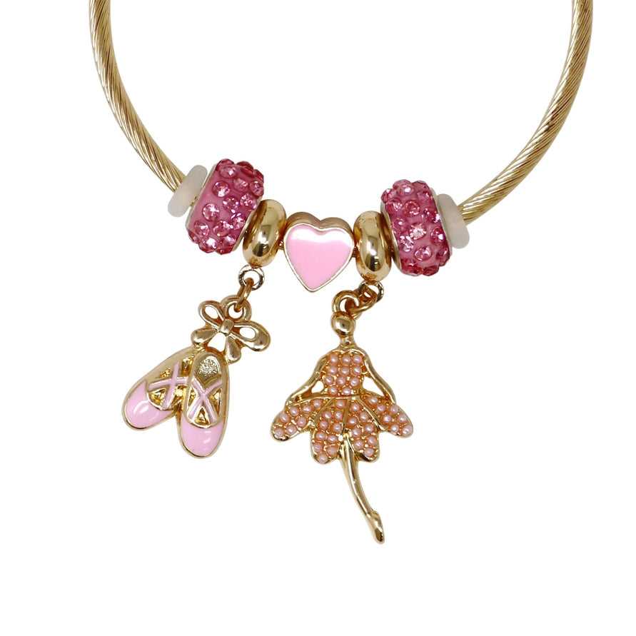 Ballerina Charm Bracelet for Girls — Gold-Plated & Hypoallergenic