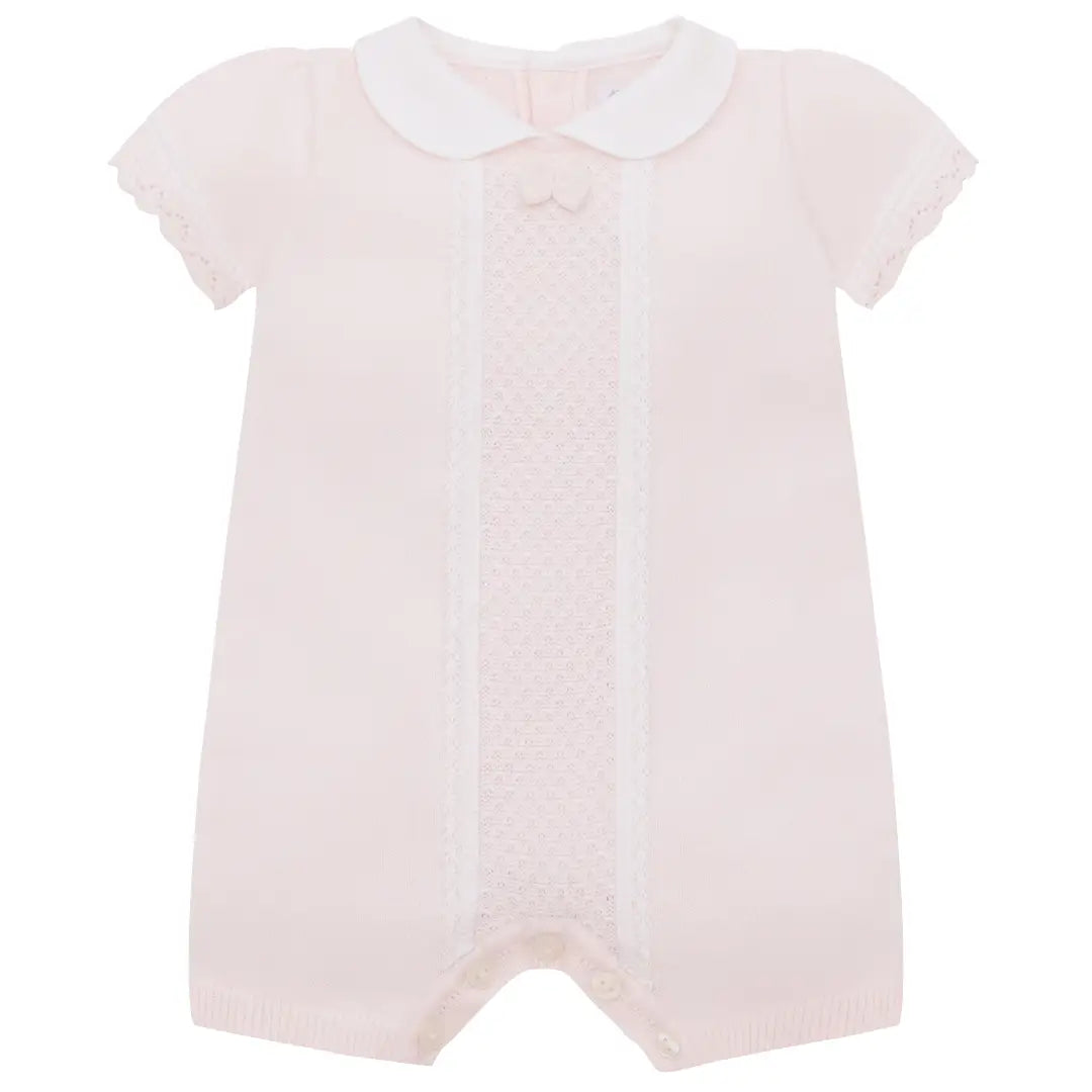 Layla Baby Girls Pink Knit Romper