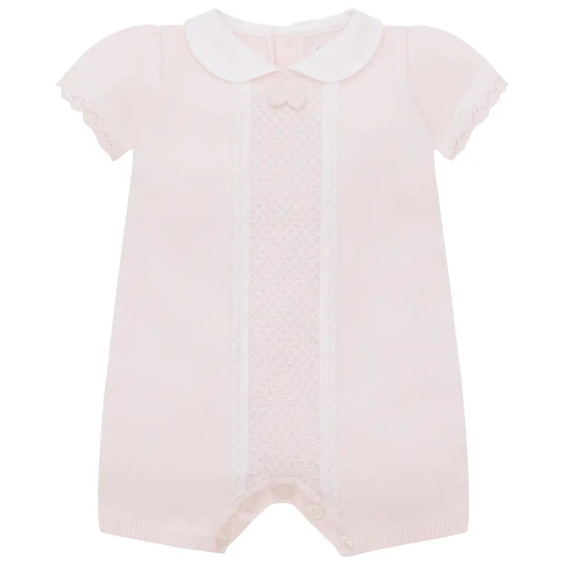 Layla Baby Girls Pink Knit Romper