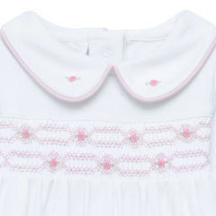 Poppy Smocked Footie — Pima Cotton Baby Girl Footie