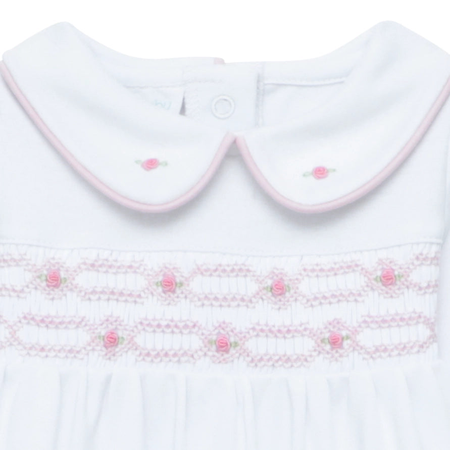 Poppy Smocked Footie — Pima Cotton Baby Girl Footie