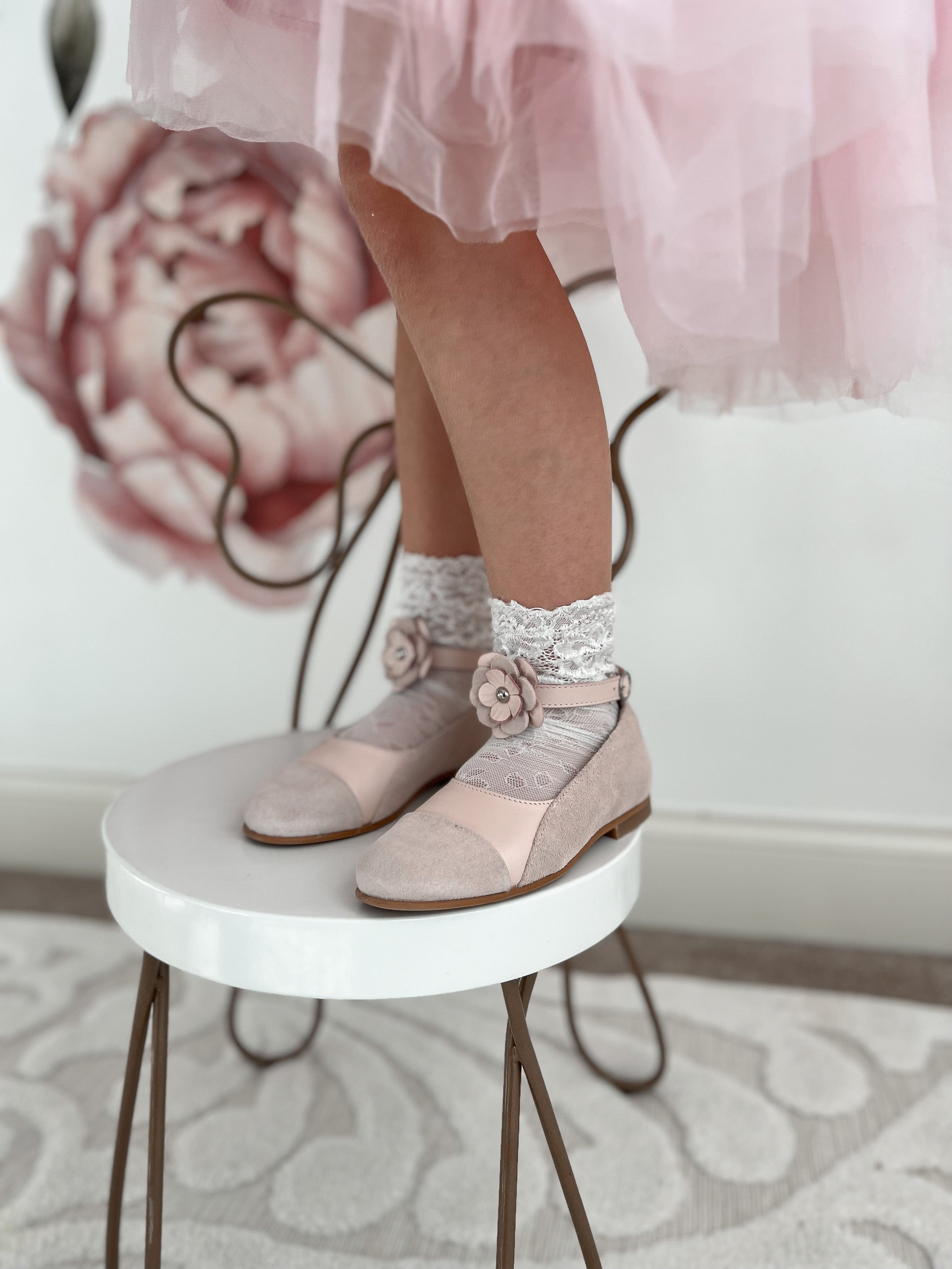 Faina Pink Leather Mary Janes