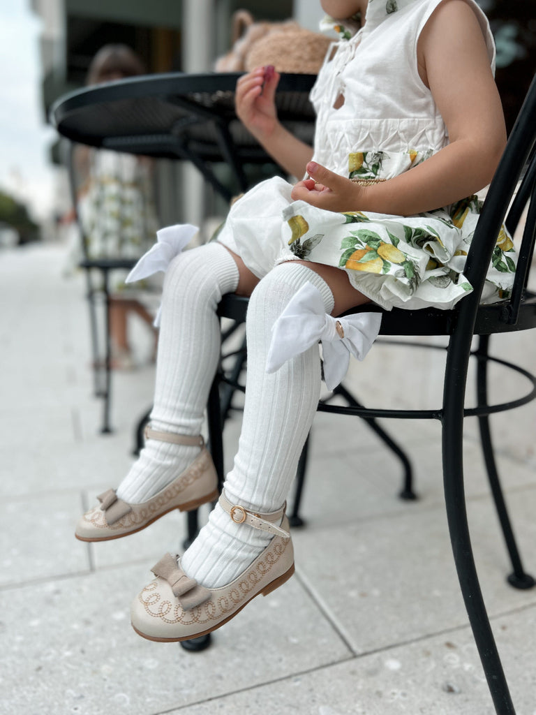 Emma Linen Bow Socks - Petite Maison Kids