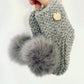 Grey Angora Pom Pom Booties With Grey Pom