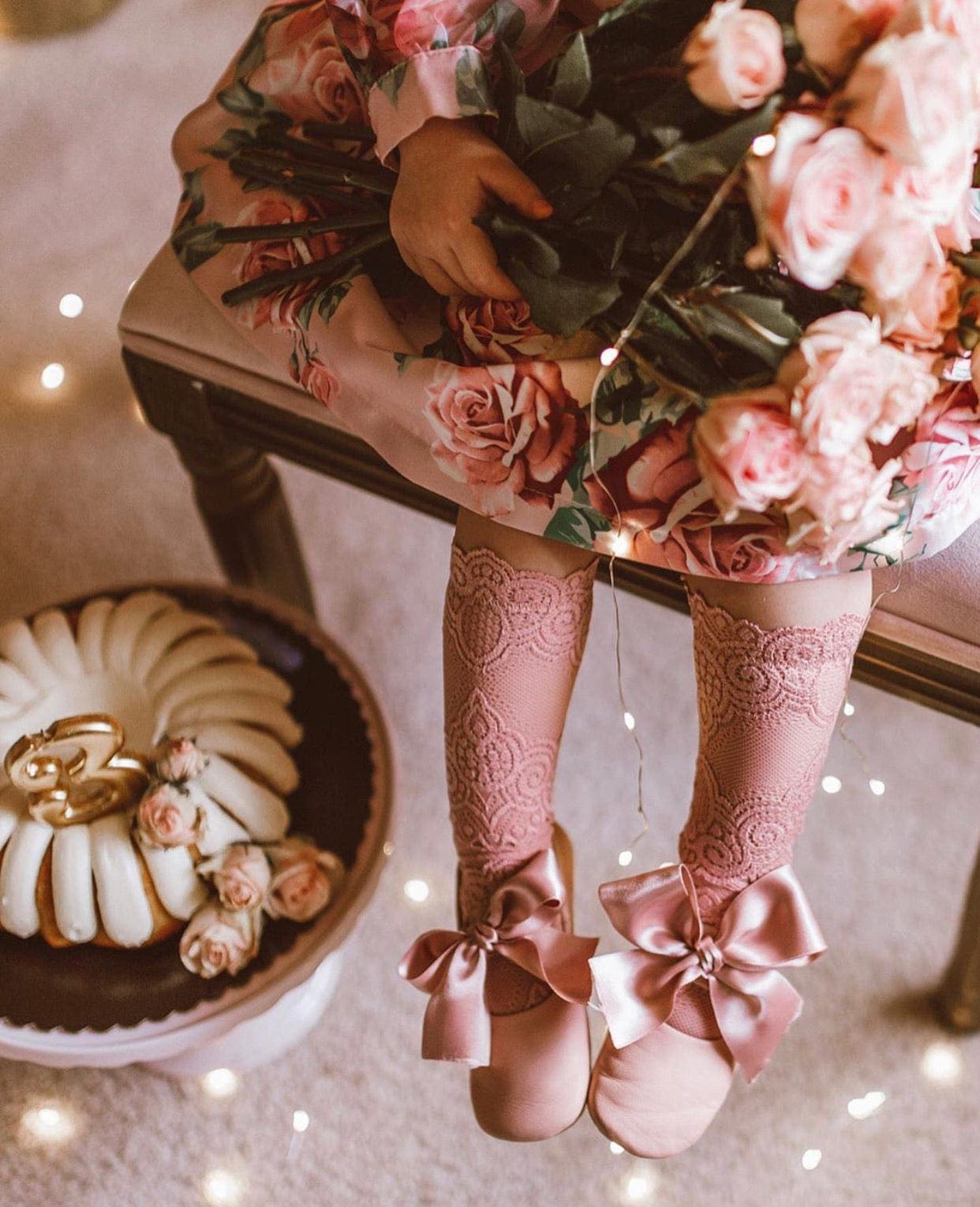 Alice Lace Socks - Pink