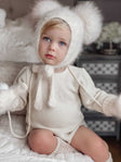 Cashmere Baby Bonnet - Marshmallow / Lemon Pom-Pom main image 1