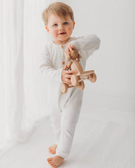 Ribbed Cotton Playsuit - White