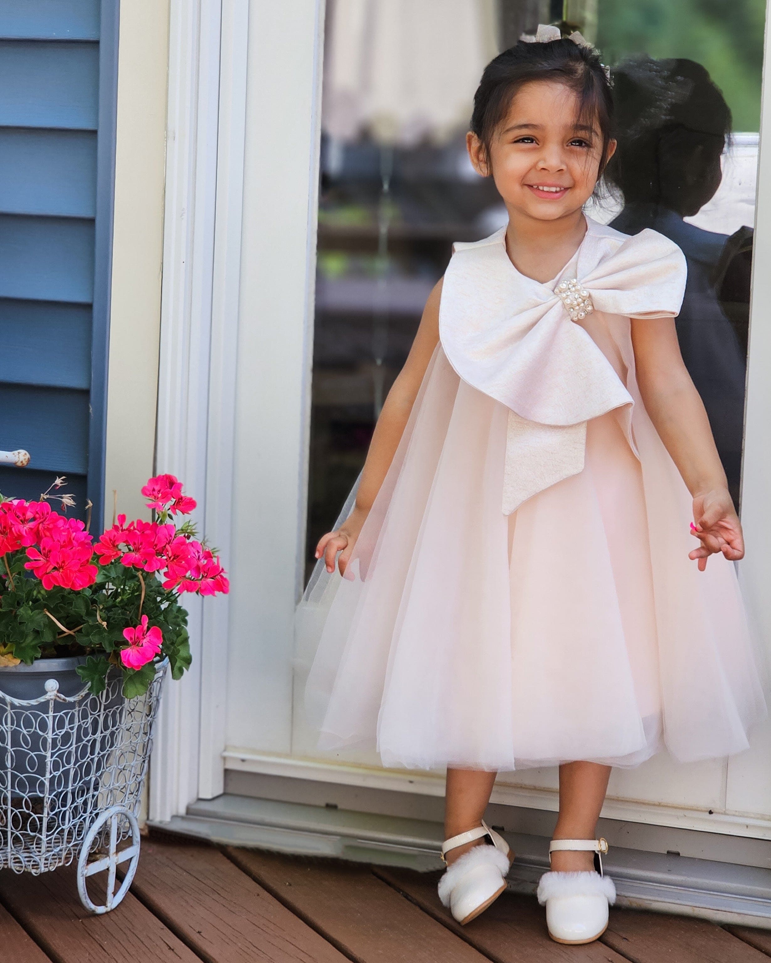 Jackie Peach Dress - Petite Maison Kids