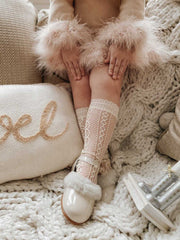 Daisy Lace Socks - Nude