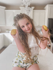 Amalfi Lemon Print Linen Blouse and Shorts Set