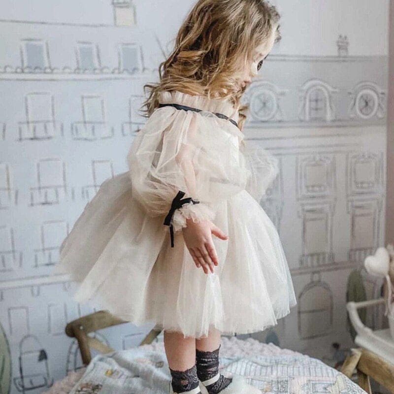 Coco-Caramel Tulle Dress - Petite Maison Kids