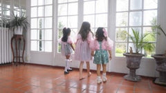 Eva Skirt and Blouse Pink and Green Floral Tulle Set