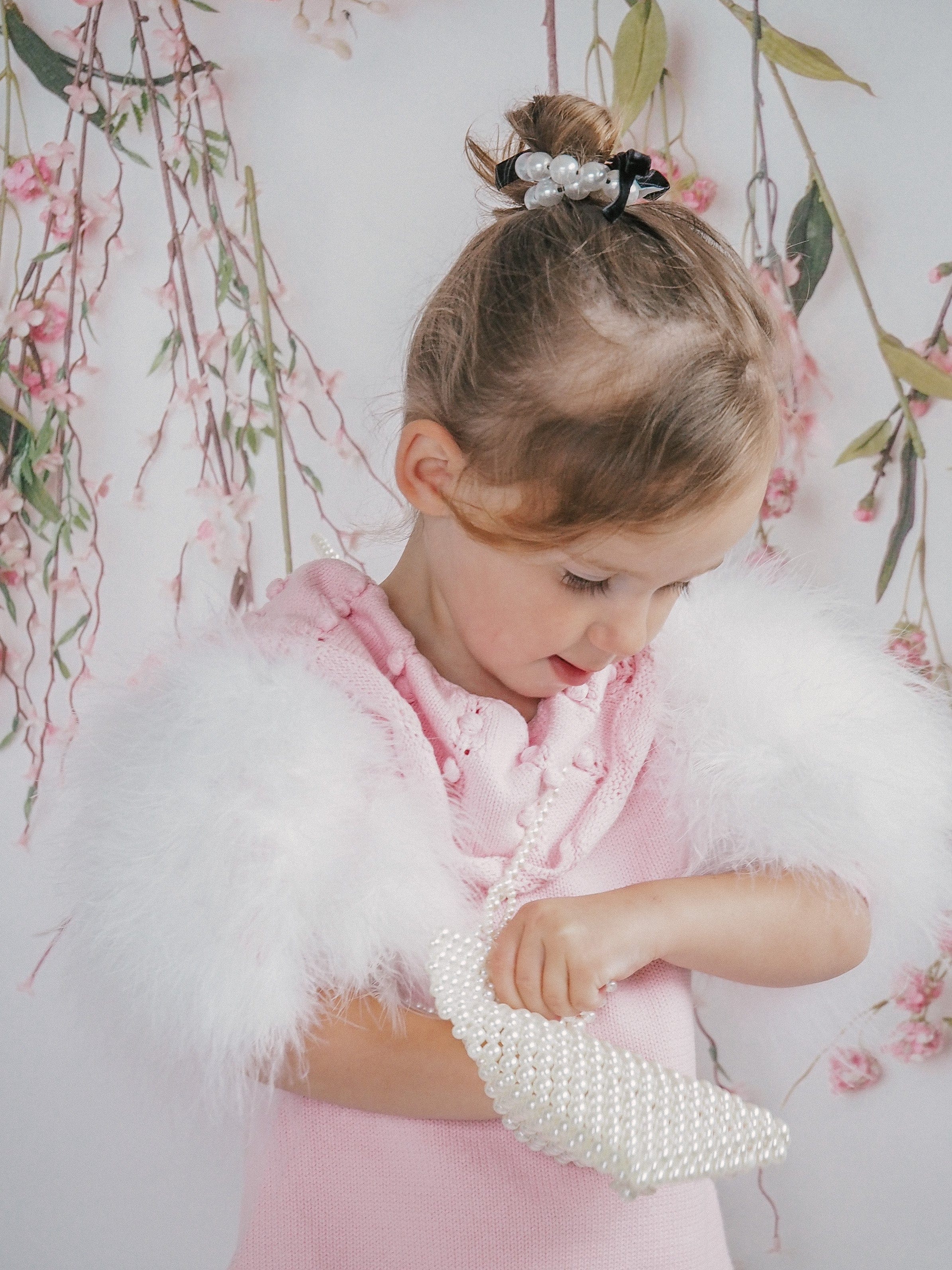 Ella Knit Pink Feather Dress - Petite Maison Kids