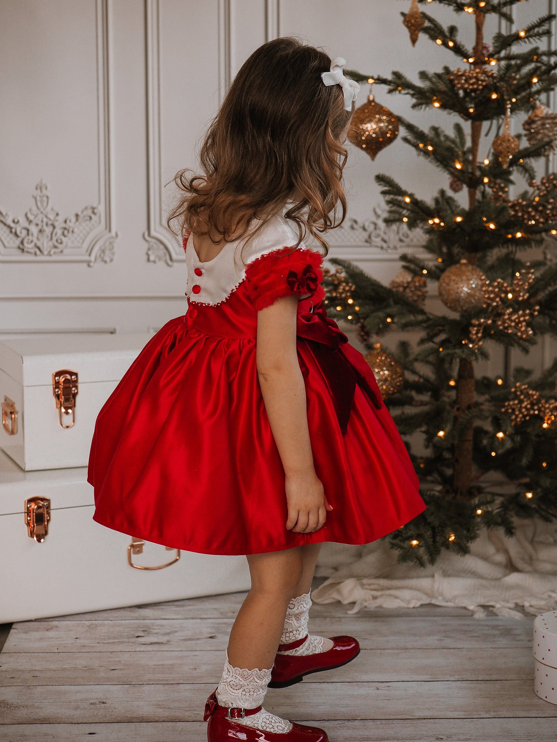 Holly Red Ceremony Dress - Petite Maison Kids