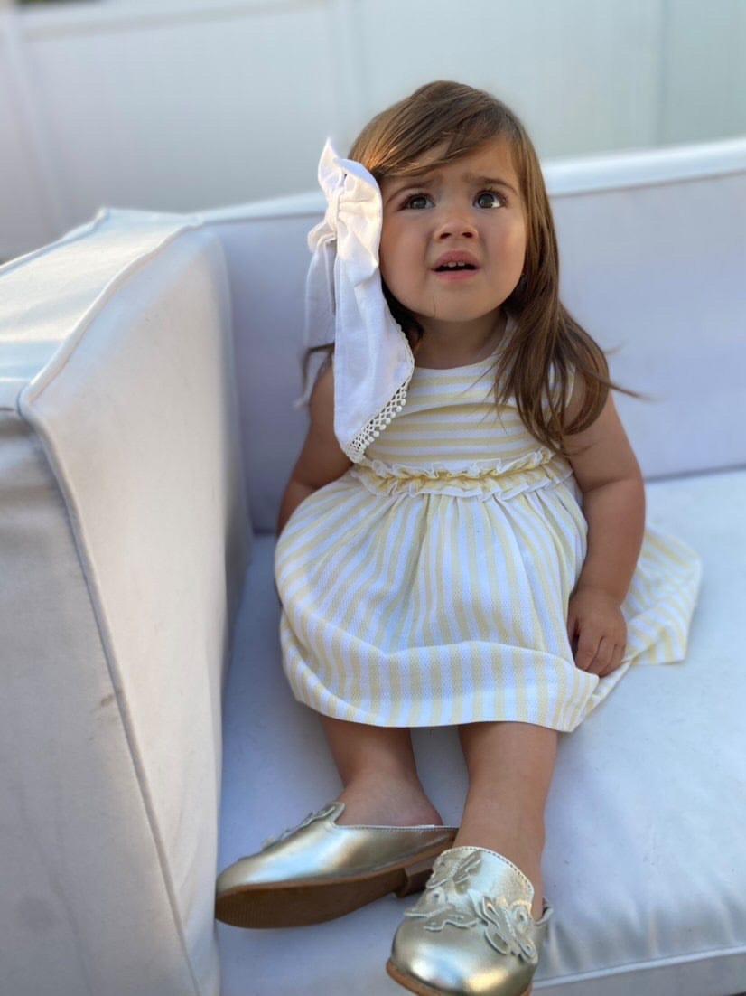 St Tropez Yellow Striped Dress - Petite Maison Kids