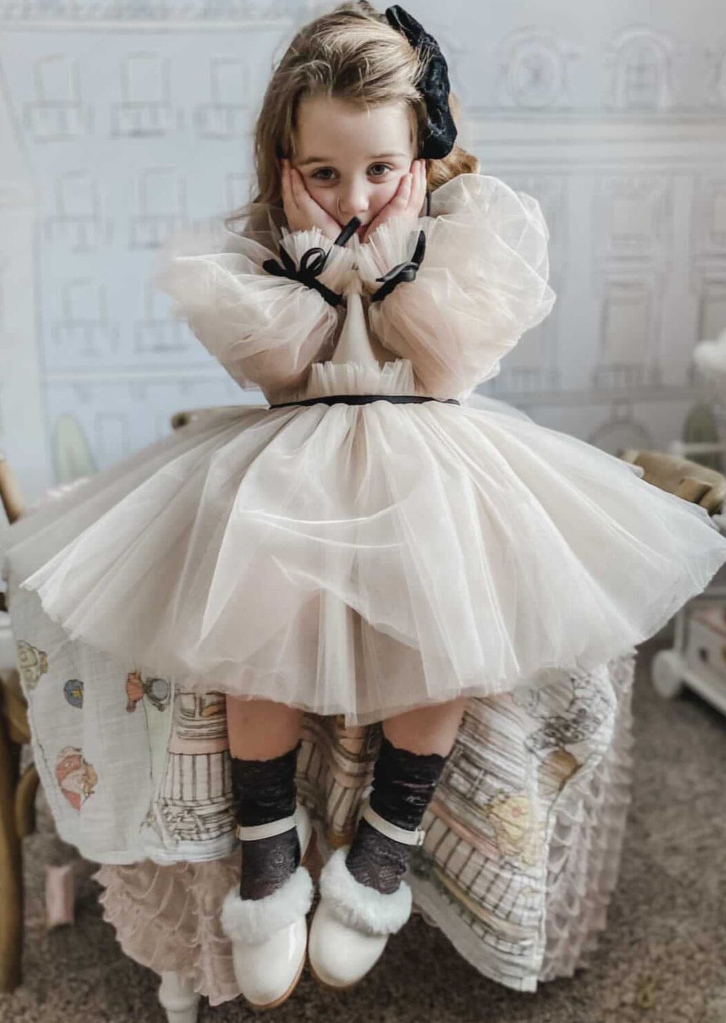 Coco Caramel Tulle Dress - Petite Maison Kids