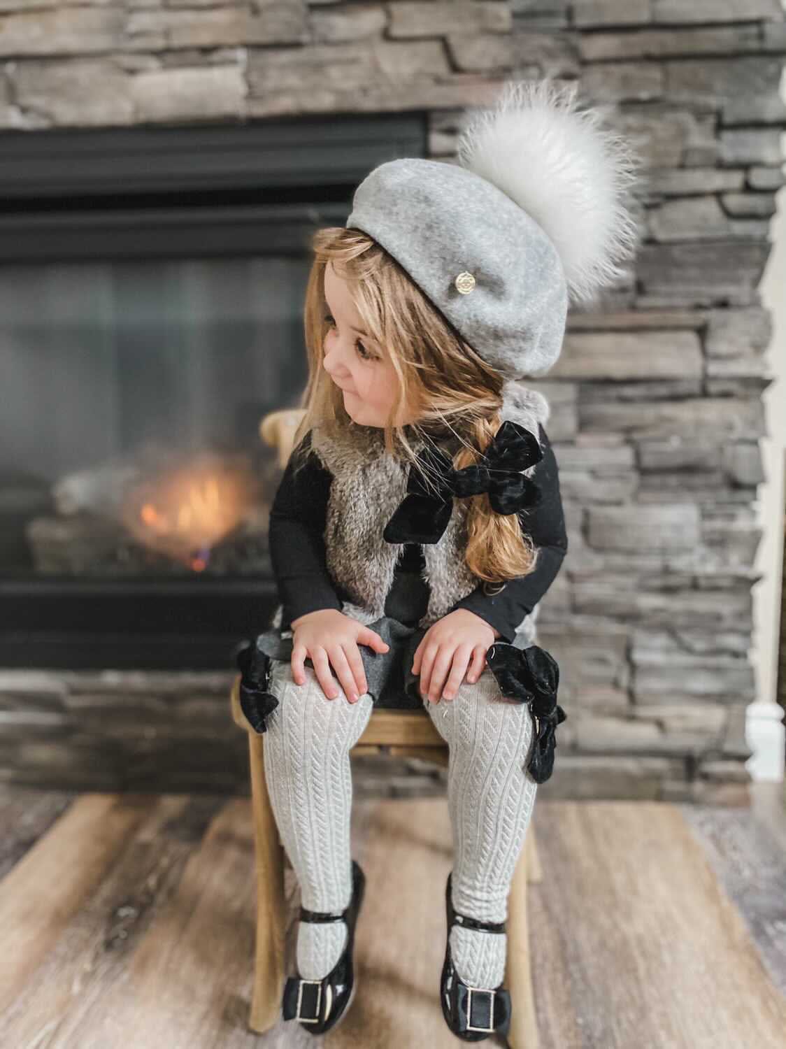 Wool Beret with Pom Pom - Petite Maison Kids