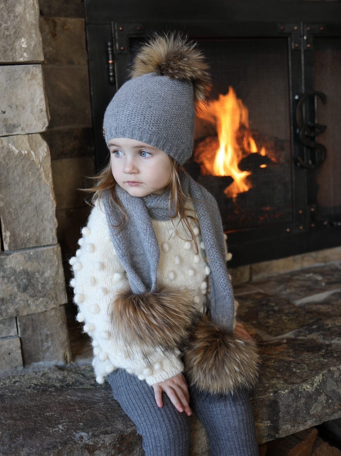 Cashmere Pom Scarf - Petit Maison Kids