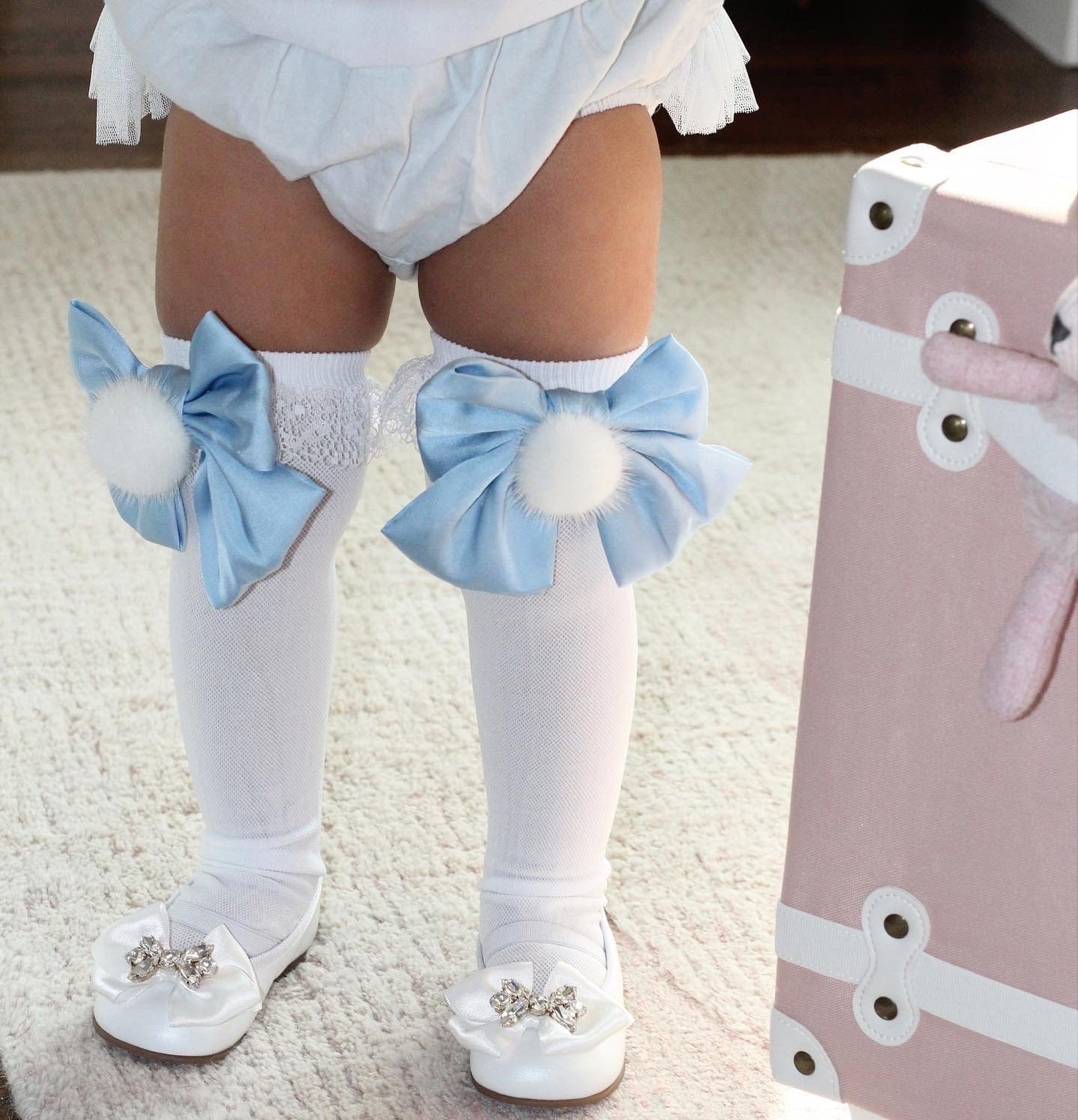 Lana Ruffle Socks with Poms and Bows - Petite Maison Kids