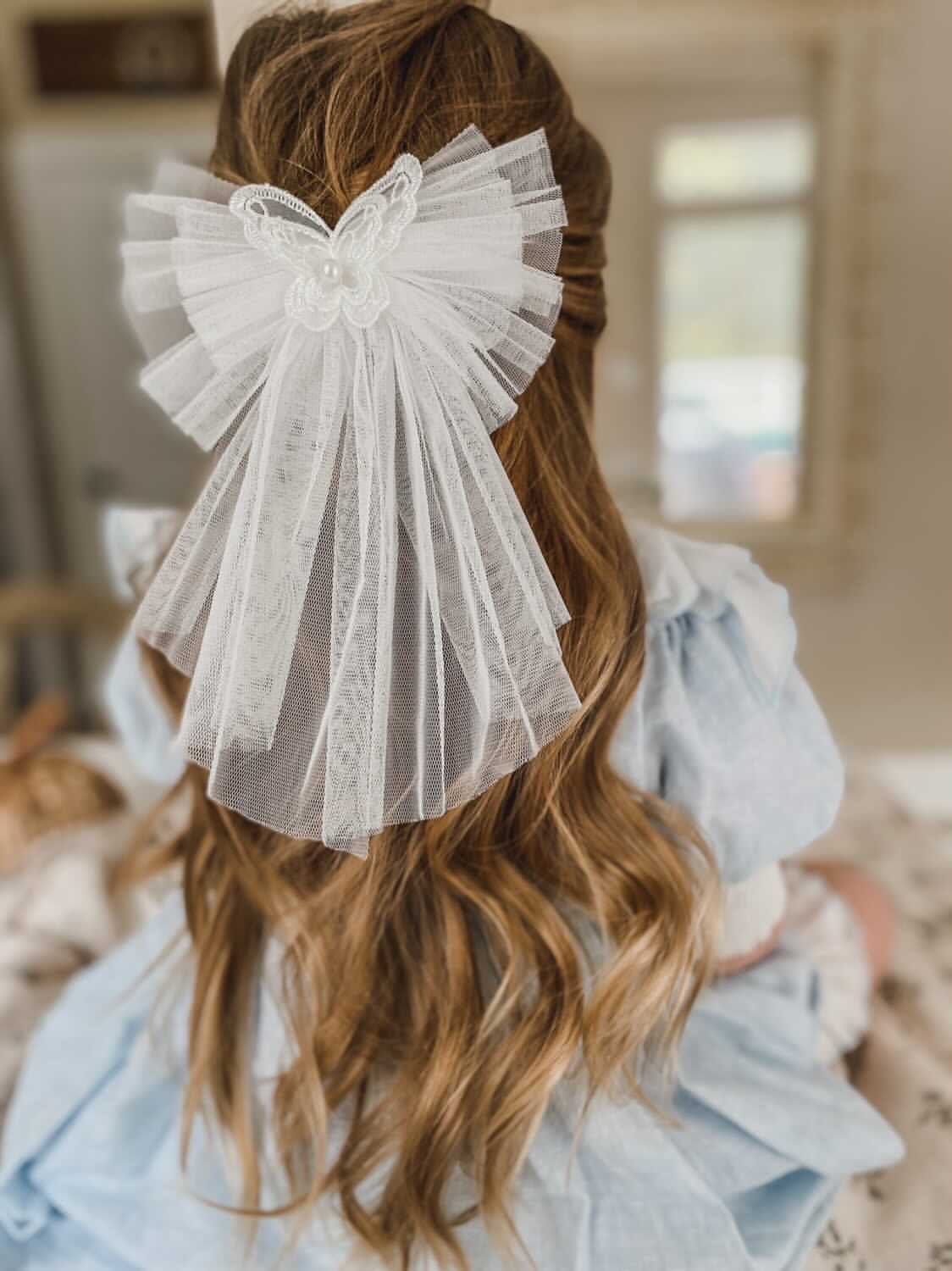 Butterfly Tulle Hair Bow - Petite Maison Kids