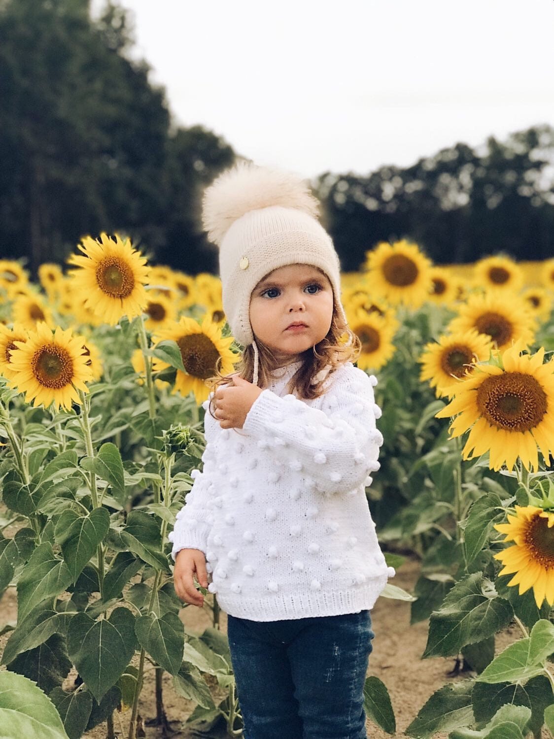 Oatmeal Cashmere  Pom Hat - Petit Maison Kids