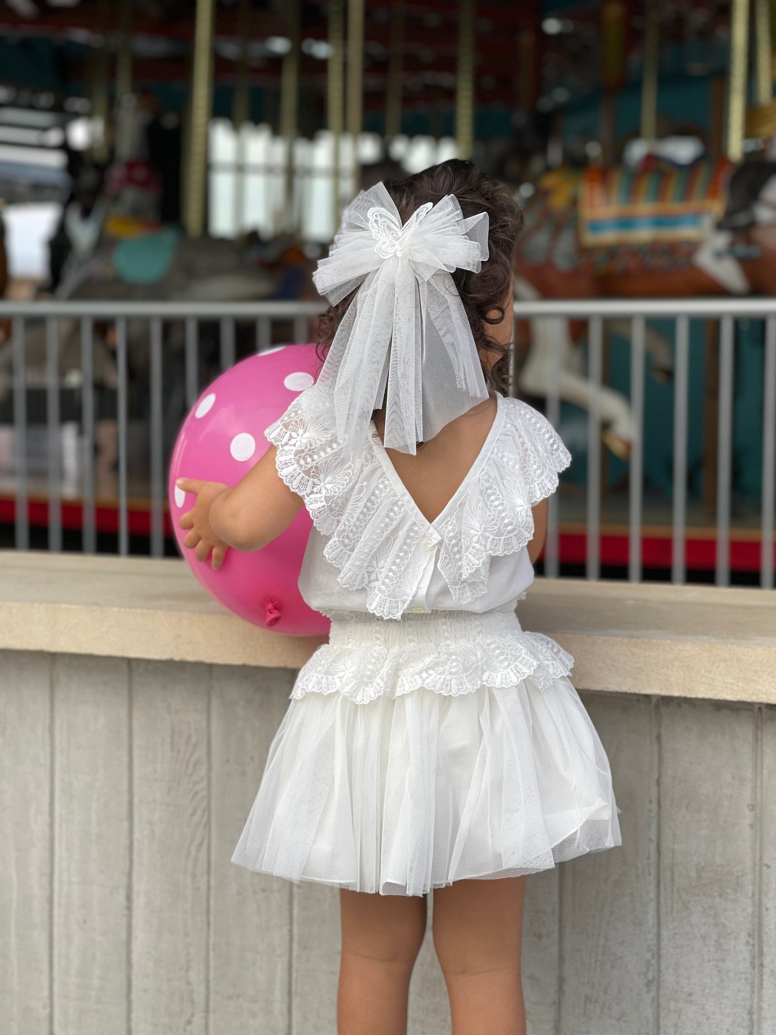 Butterfly Tulle Hair Bow - Petite Maison Kids