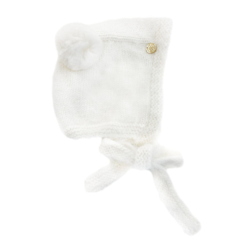 White Cashmere Teddy Hat